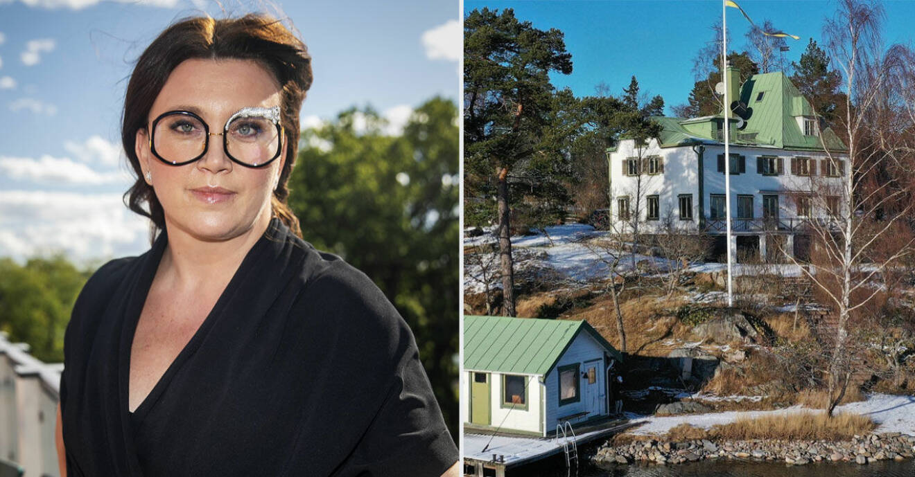 Camilla Läckberg visar upp lyxhuset med Simon Skiöld