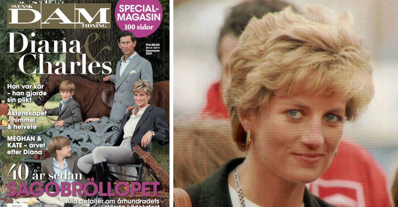 Köp Svensk Dams specialtidning Diana och Charles – 40 år sedan sagobröllopet