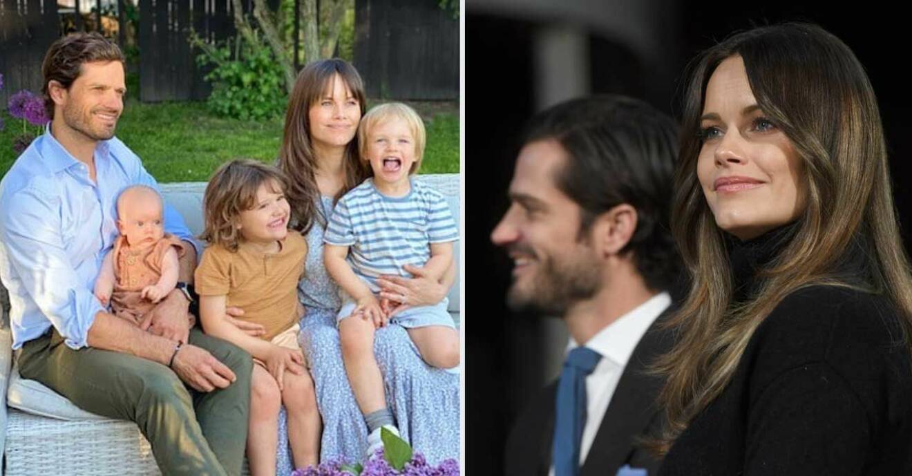 Prins Carl Philip och prinsessan Sofia visar upp barnen