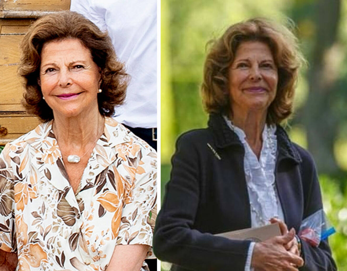 Drottning Silvia före och efter semestern 2021