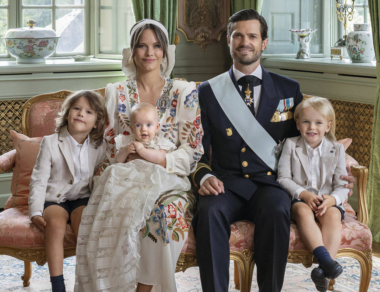 Prinsessan Sofia Prins Carl Philip Prins Alexander Prins Gabriel Prins Julian dop Drottningholms slott 2021