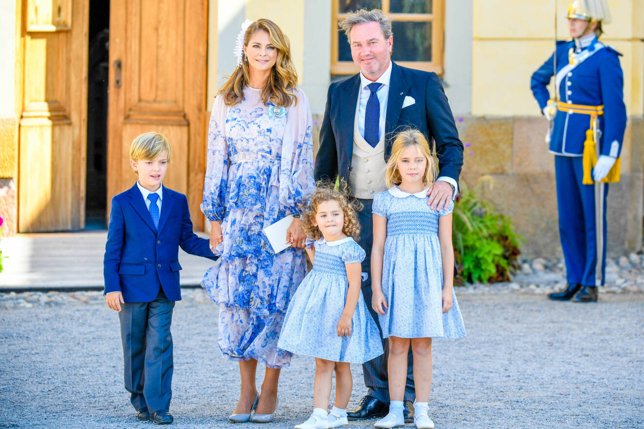 Prinsessan Madeleine Chris O’Neill prins Nicolas prinsessan Adrienne Prinsessan Leonore på prins Julians dop