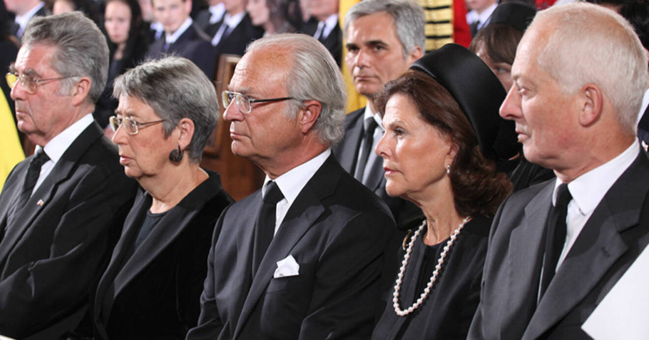 Heinz Fischer, Margit Fischer, kung Carl Gustaf, drottning Silvia, prins Hans Adam II of Liechtenstein