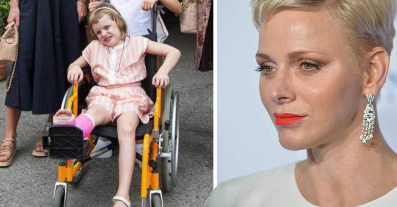 Prinsessan Gabriella rullstol gips Furstinnan Charlene sorgsen