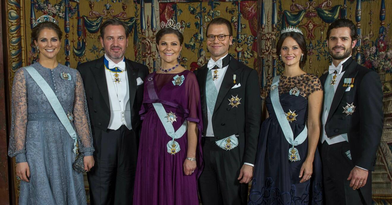 Prinsessan Madeleine, Chris O'Neill, kronprinsessan Victoria, prins Daniel, prinsessan Sofia och prins Carl Philip