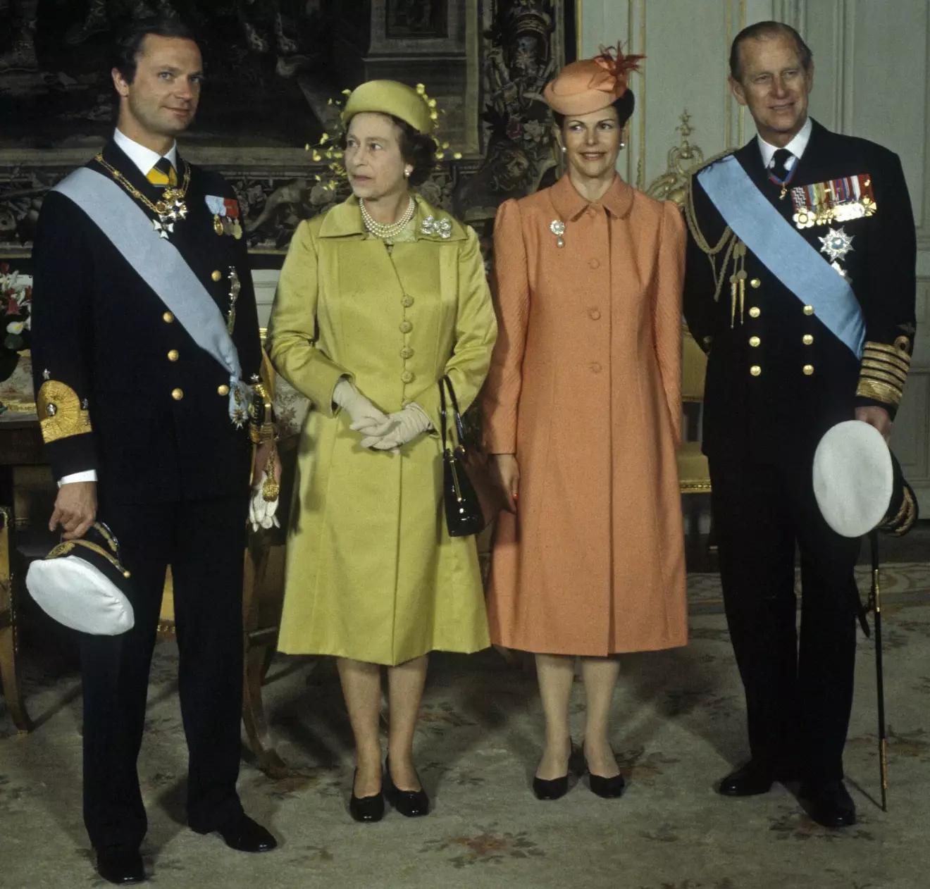 Kungen drottning Silvia drottning Elizabeth prins Philip på statsbesök i Sverige 1983