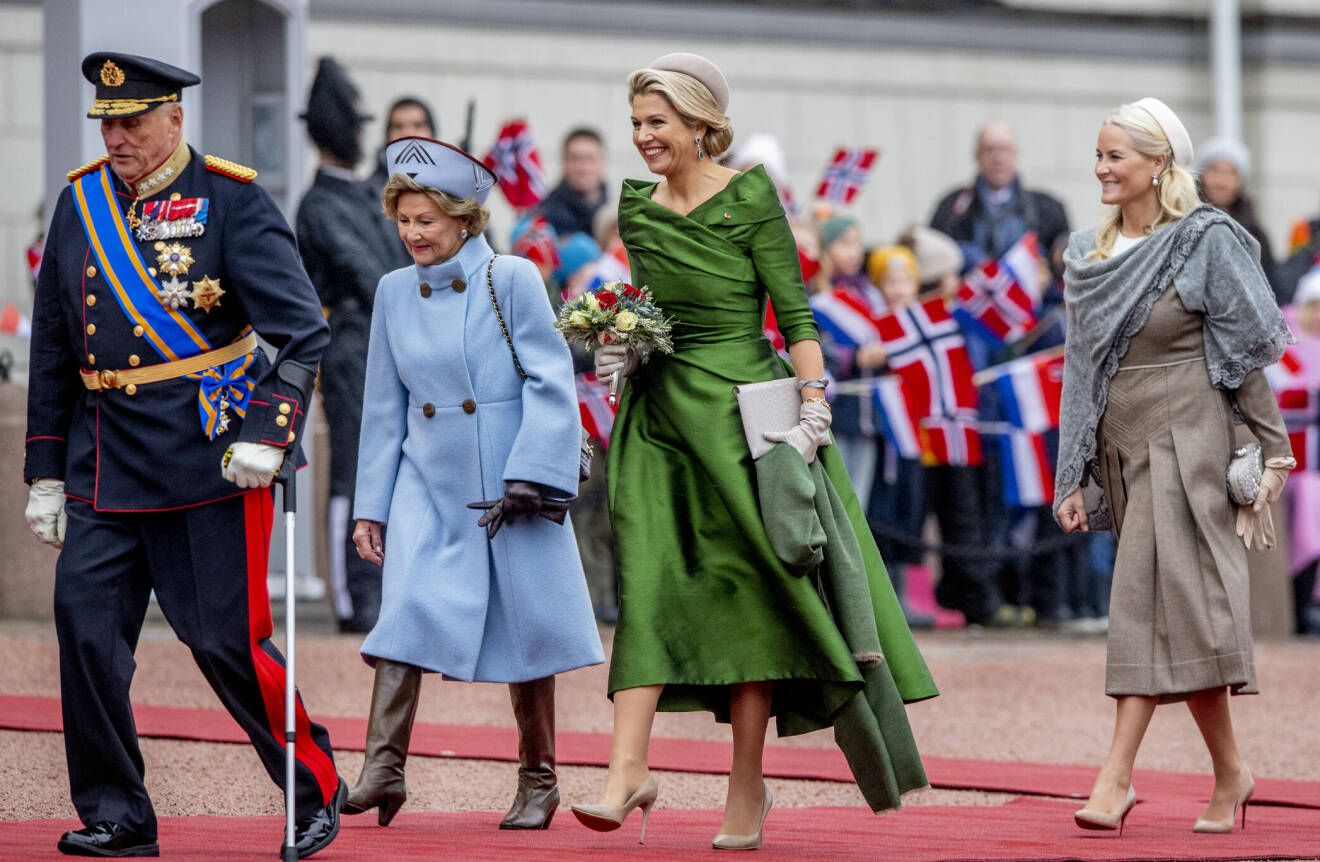 Kung Willem-Alexander Kung Harald Drottning Máxima Kronprinsessan Mette-Marit Drottning Sonja Statsbesök från Nederländerna Oslo