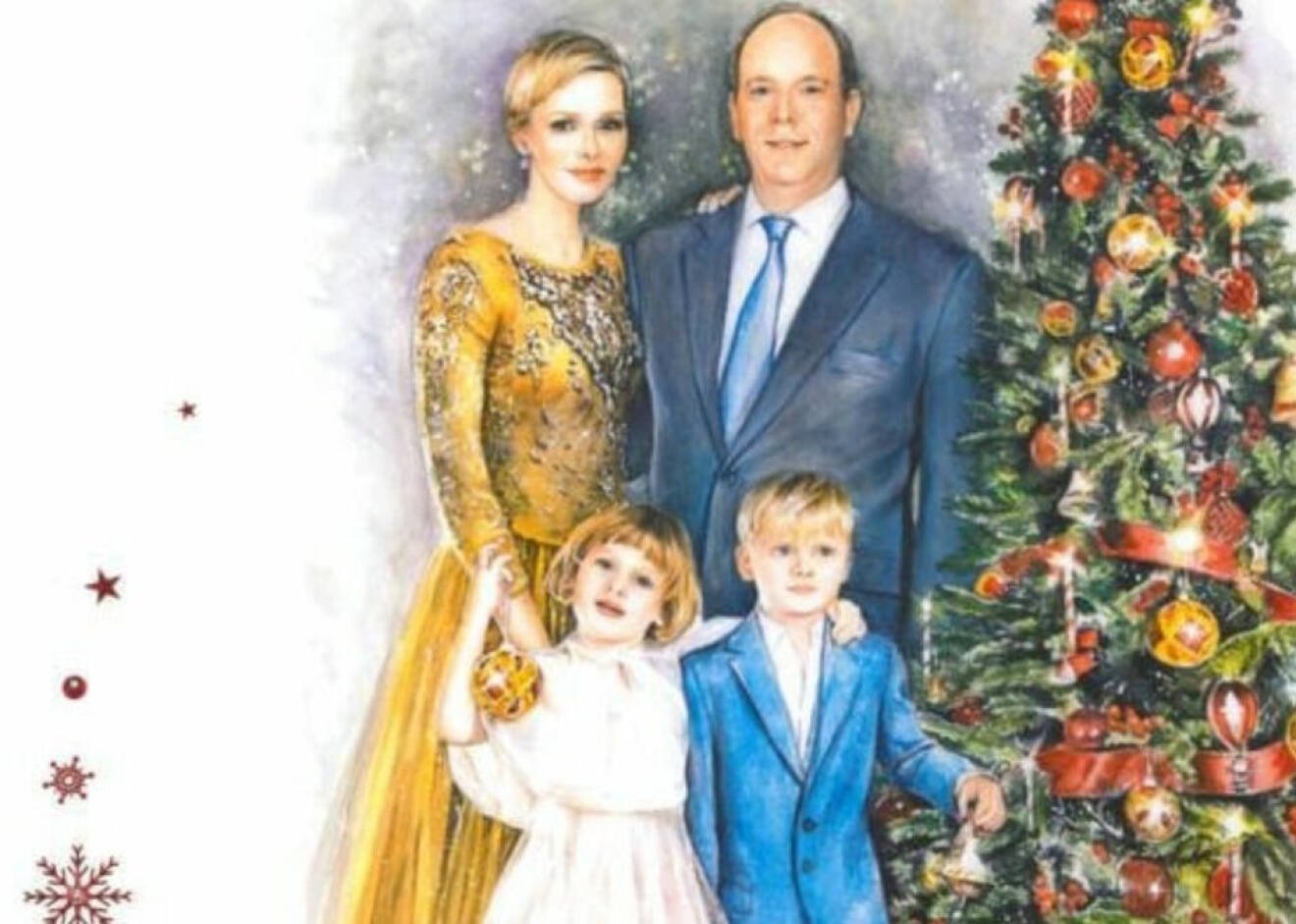 Charlenes teckning av familjen på Instagram