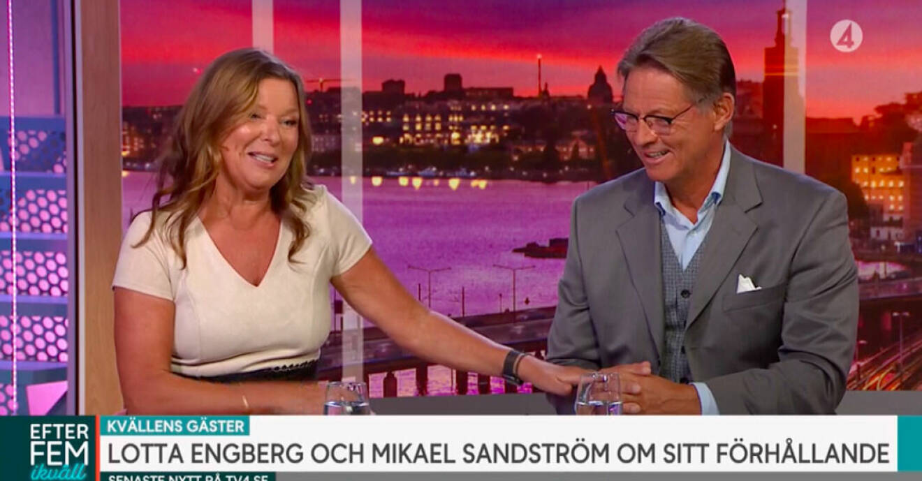 Lotta Engberg och Mikael Sandström i "Efter fem ikväll"