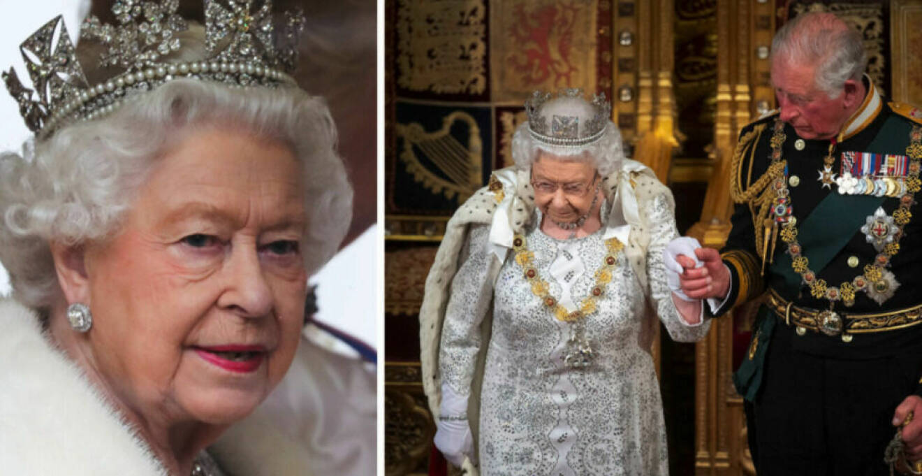 Drottning Elizabeth Prins Charles vid brittiska parlamentets öppnande