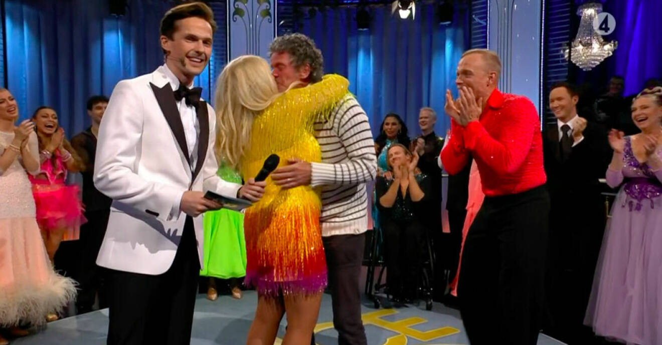 Jesper Parnevik kysser Mia Parnevik i Let's Dance