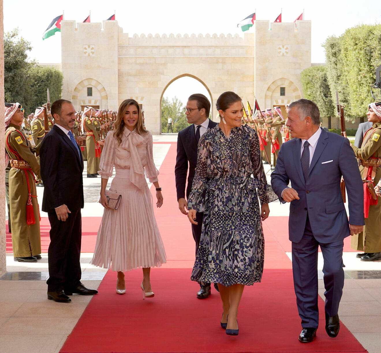 Kronprinsessan Victoria och prins Daniel på besök hos kung Abdullah och drottning Rania av Jordanien