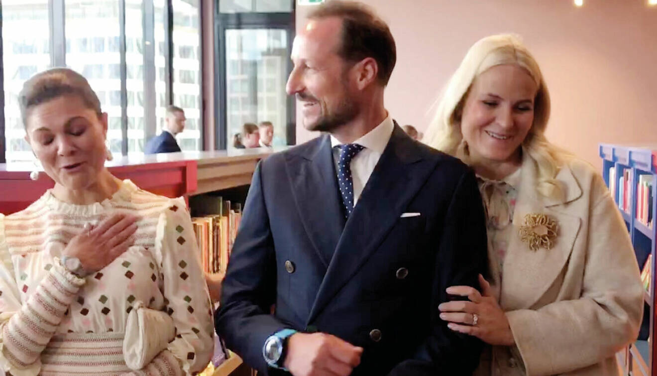 Kronprinsessan Victoria Kronprins Haakon och kronprinsessan Mette-Marit på Kulturhuset i Stockholm
