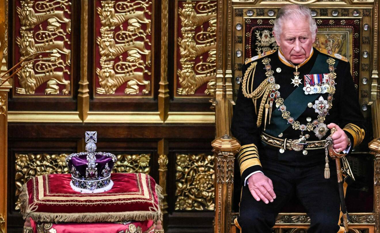 Prins Charles vid brittiska parlamentets öppnande 2022