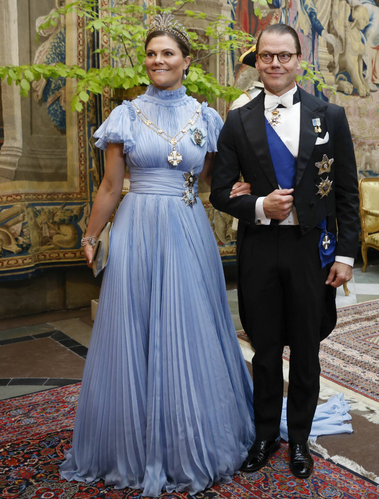 Kronprinsessan Victoria under finska statsbesöket i ljusblå klänning från Jennifer Blom