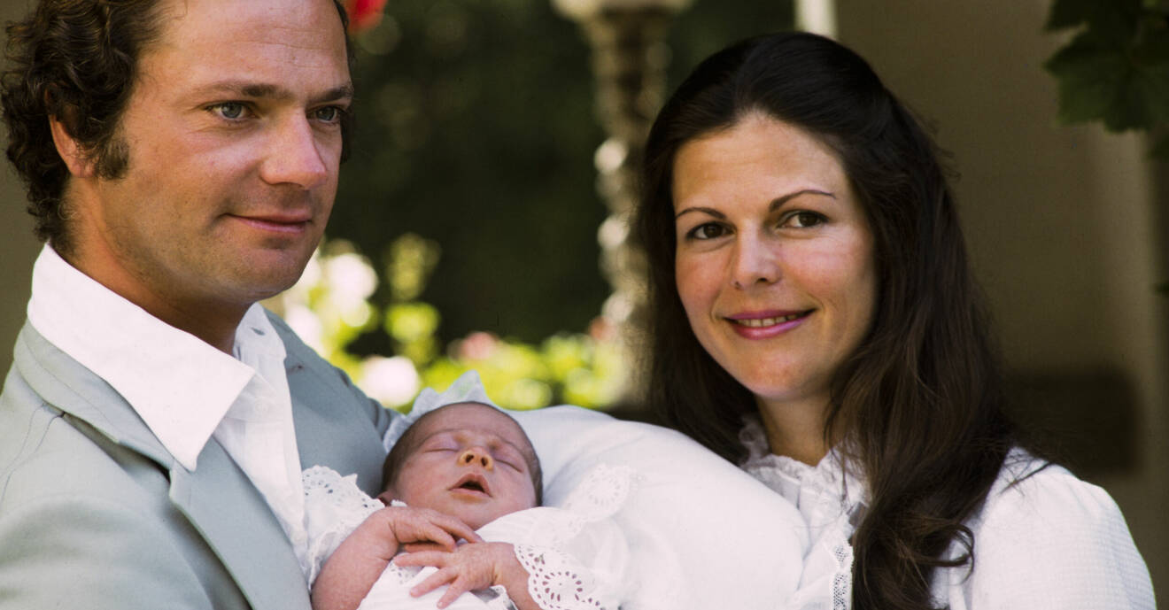 Kung Carl Gustaf och drottning Silvia med prinsessan Victoria