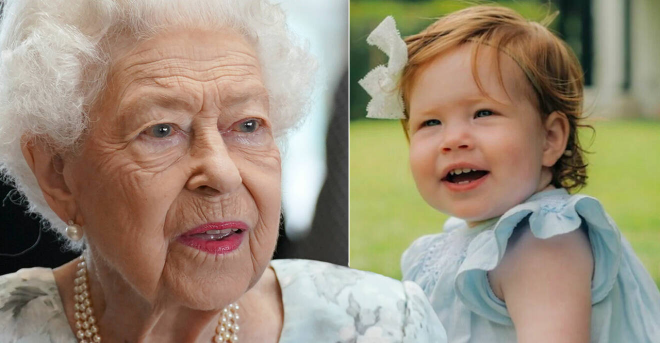 Drottning Elizabeth och hennes barnbarnsbarn Lily ”Lilibet” Diana