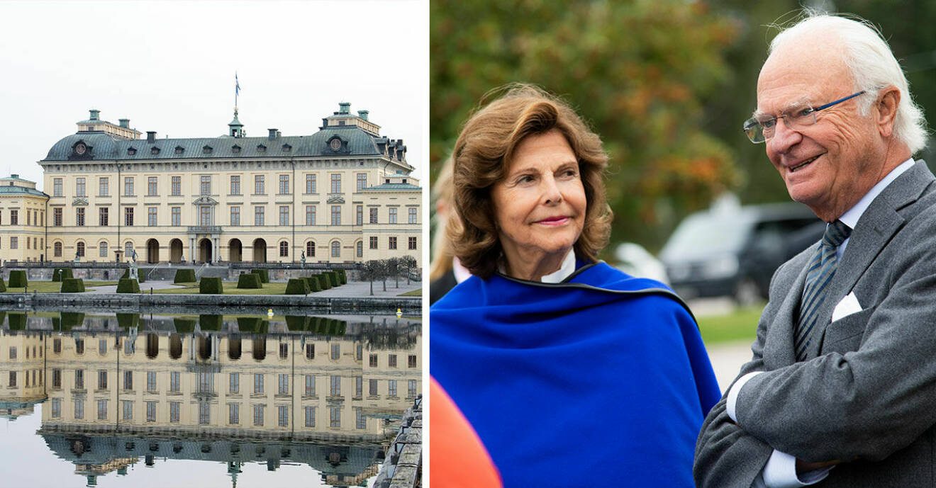 Drottning Silvia och kung Carl Gustaf lämnar Drottningholm för att åka till Köpenhamn