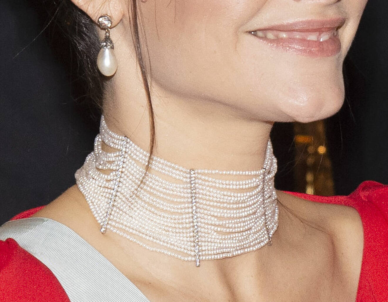 Prinsessan Sofias halsband med pärlor från LWL Jewelry på Nobel 2018