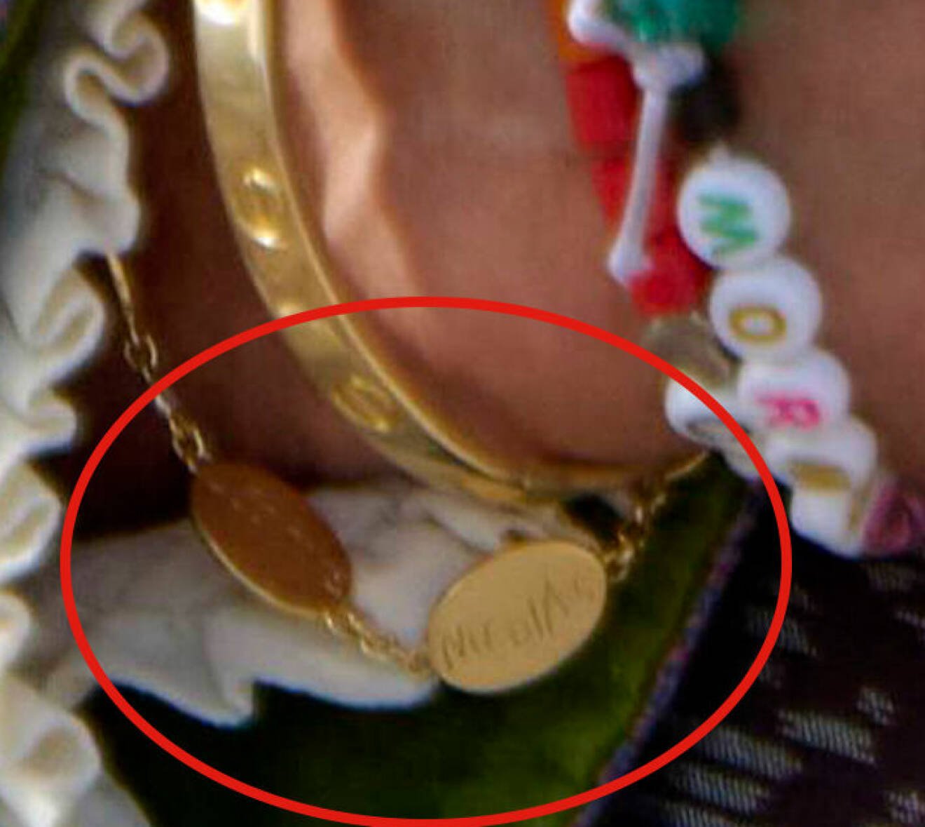 Drottning Silvias armband med barnbarnens namn