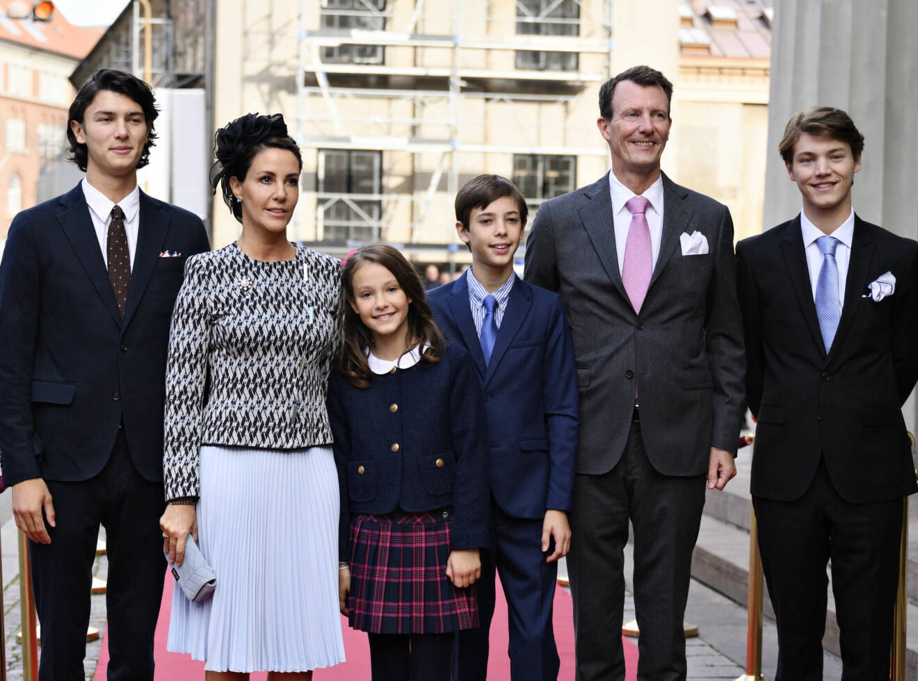 Prins Joachim och prinsessan Marie med sina barn Nikolai, Athena, Henrik och Felix