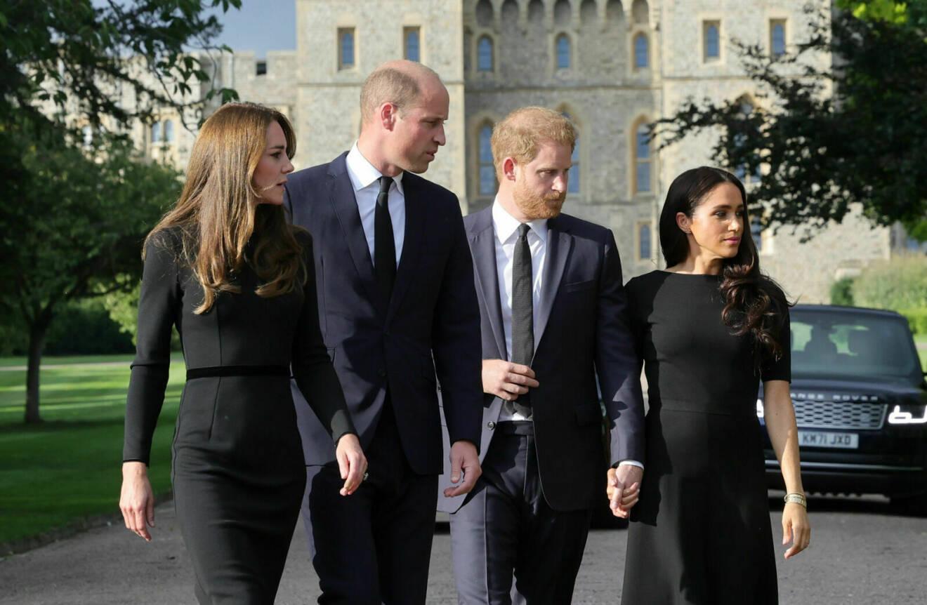 Prinsessan Kate, prins William, prins Harry och hertiginnan Meghan