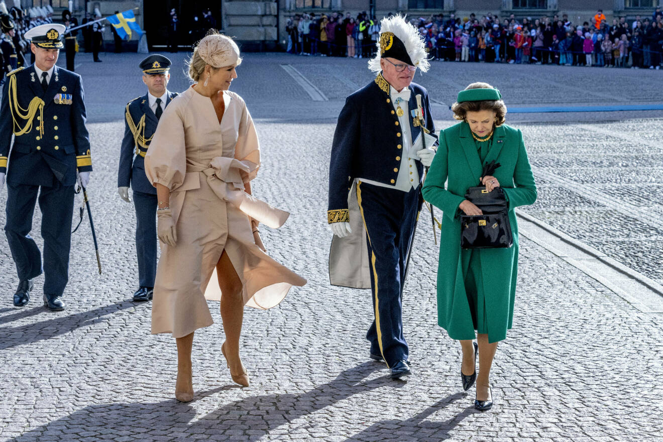 Drottning Máximas klädmiss under statsbesök från Nederländerna Holland
