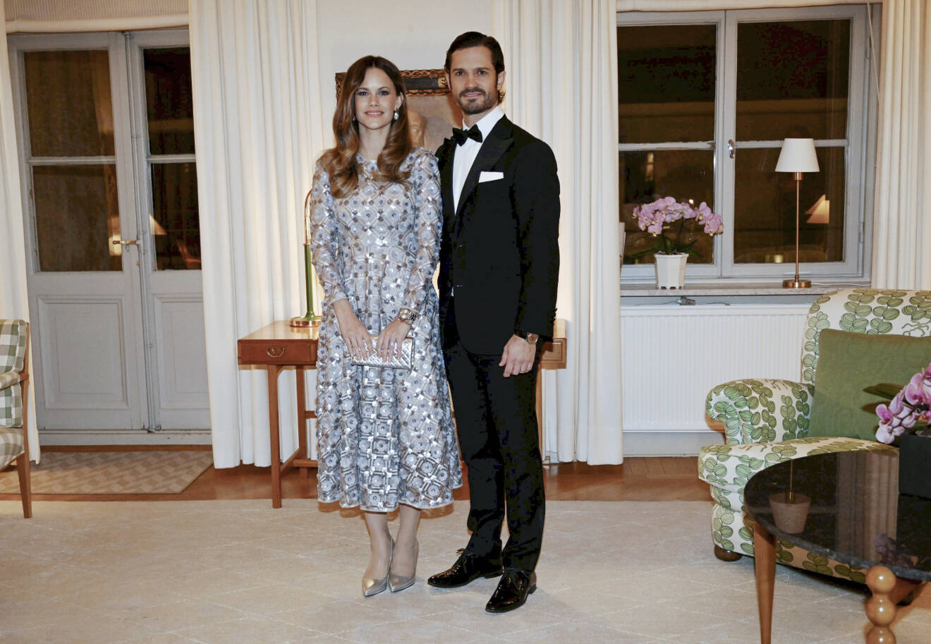 Prinsessan Sofia på landshövdingens middag i Värmland klädd i klänning från Andiata
