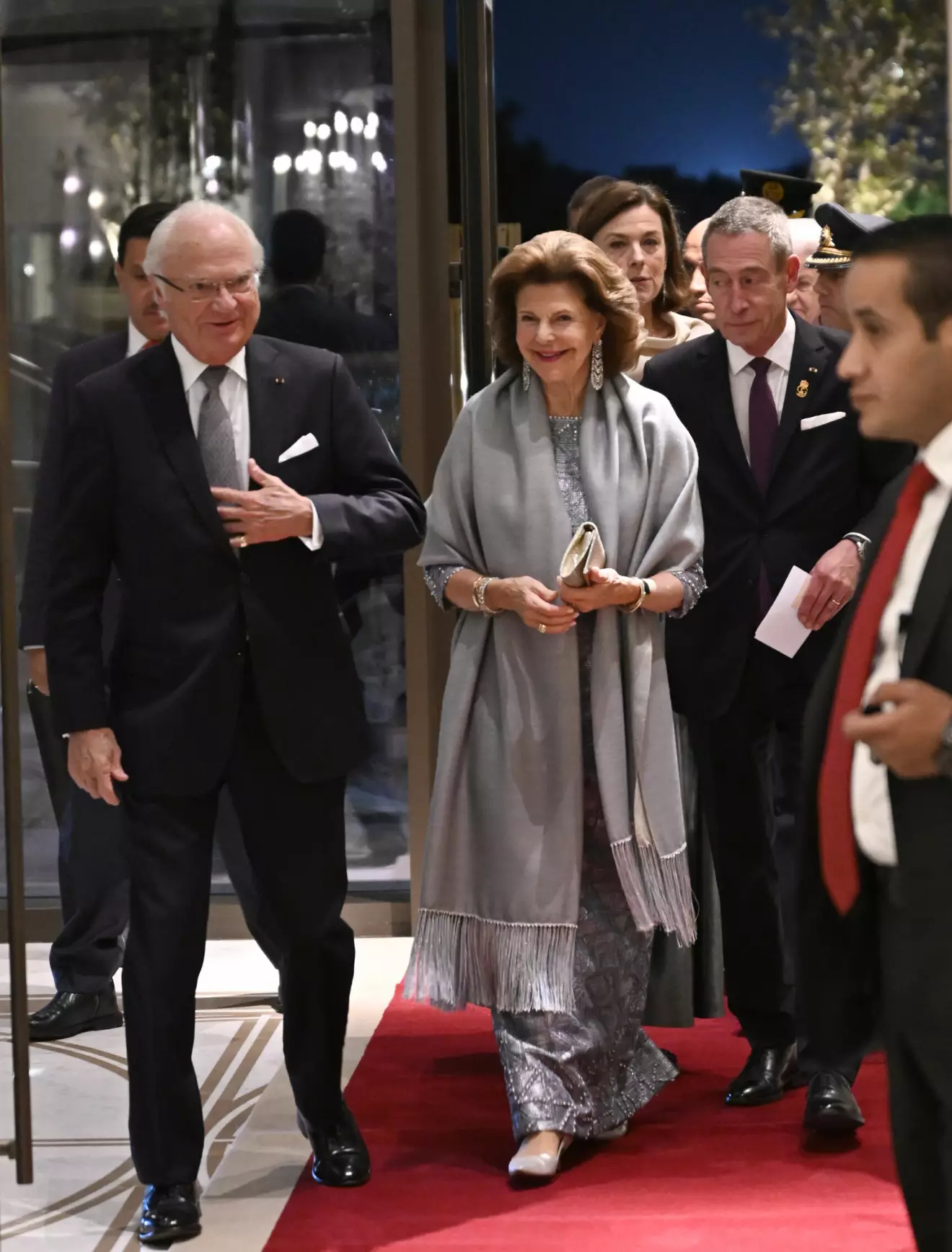 Kungen och drottning Silvia ger svarsmottagning under statsbesöket i Jordanien 2022