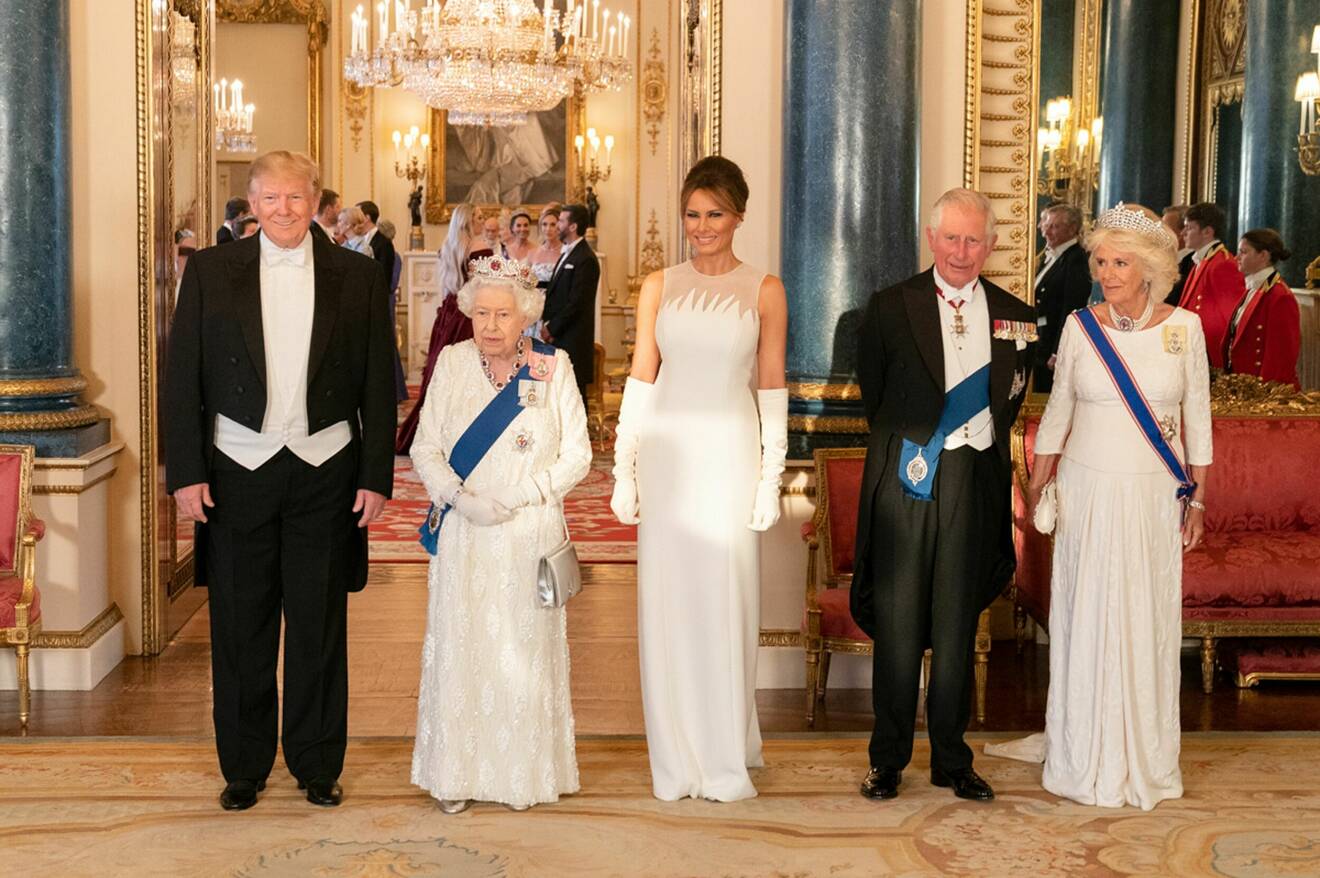 President Donald Trump och First Lady Melania på statsbesök hos drottning Elizabeth 2019