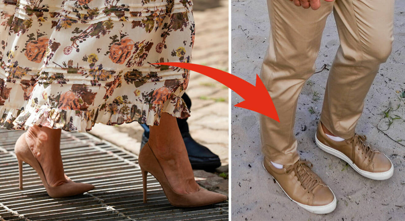 Kronprinsessan Victoria byter skor från mockapumps till gympaskor
