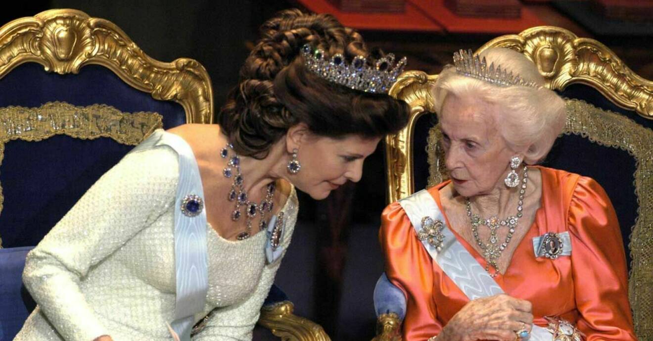 Drottning Silvia och prinsessan Lilian vid Nobelfesten