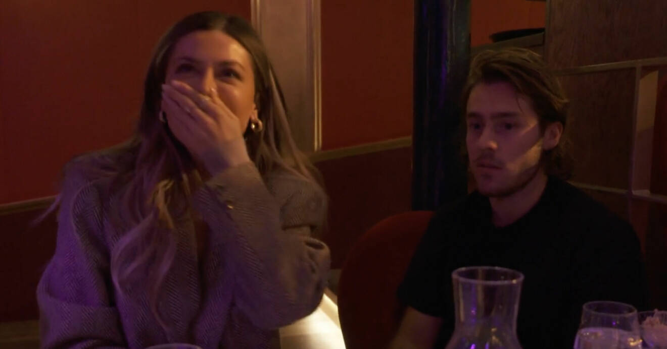Bianca Ingrosso håller sig för munnen och Benjamin Ingrosso ser chockad ut när Pernilla Wahlgren avslöjat en hemlighet