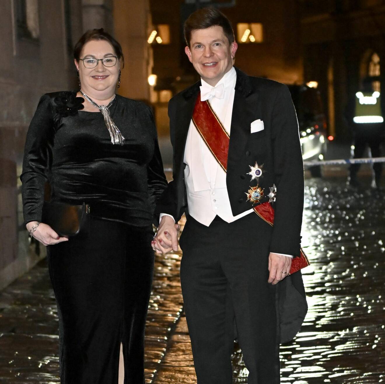 Talman Andreas Norlén med fru Helena på Svenska Akademiens högtidssammankomst 2022