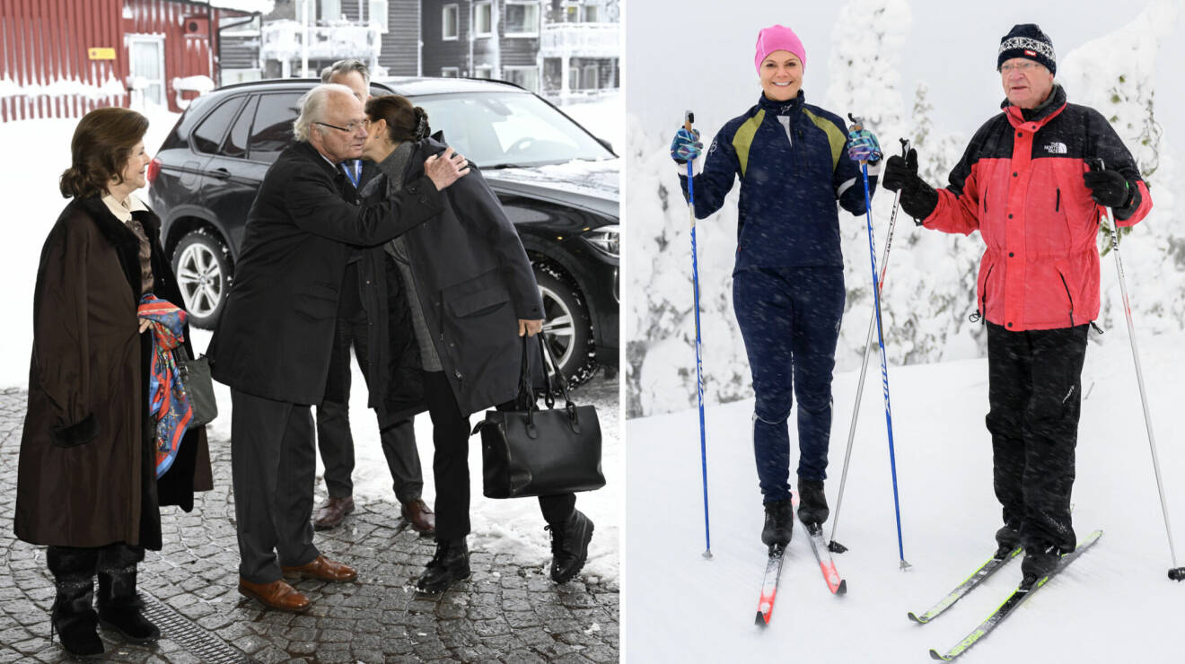 Drottning Silvia, kung Carl Gustaf och kronprinsessan Victoria i Sälen i samband med Folk och Försvars rikskonferens
