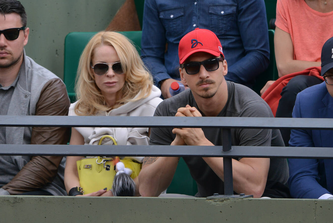 Helena Seger och Zlatan Ibrahimovic på tennisläktaren