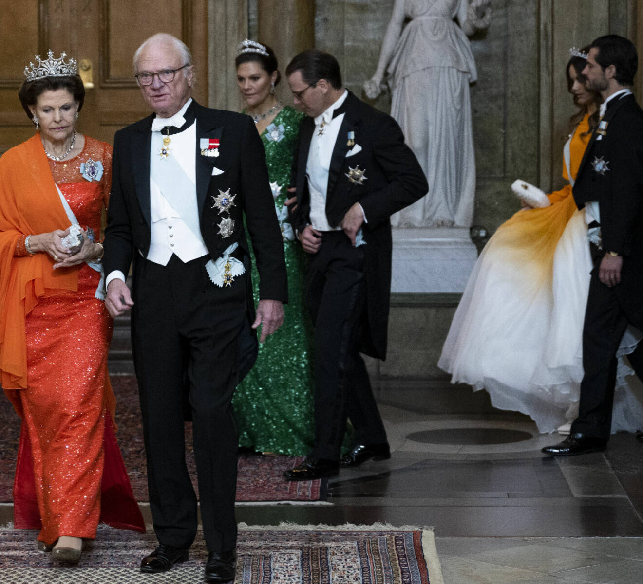 Kungafamiljen vid middagen för Nobelpristagarna 2022