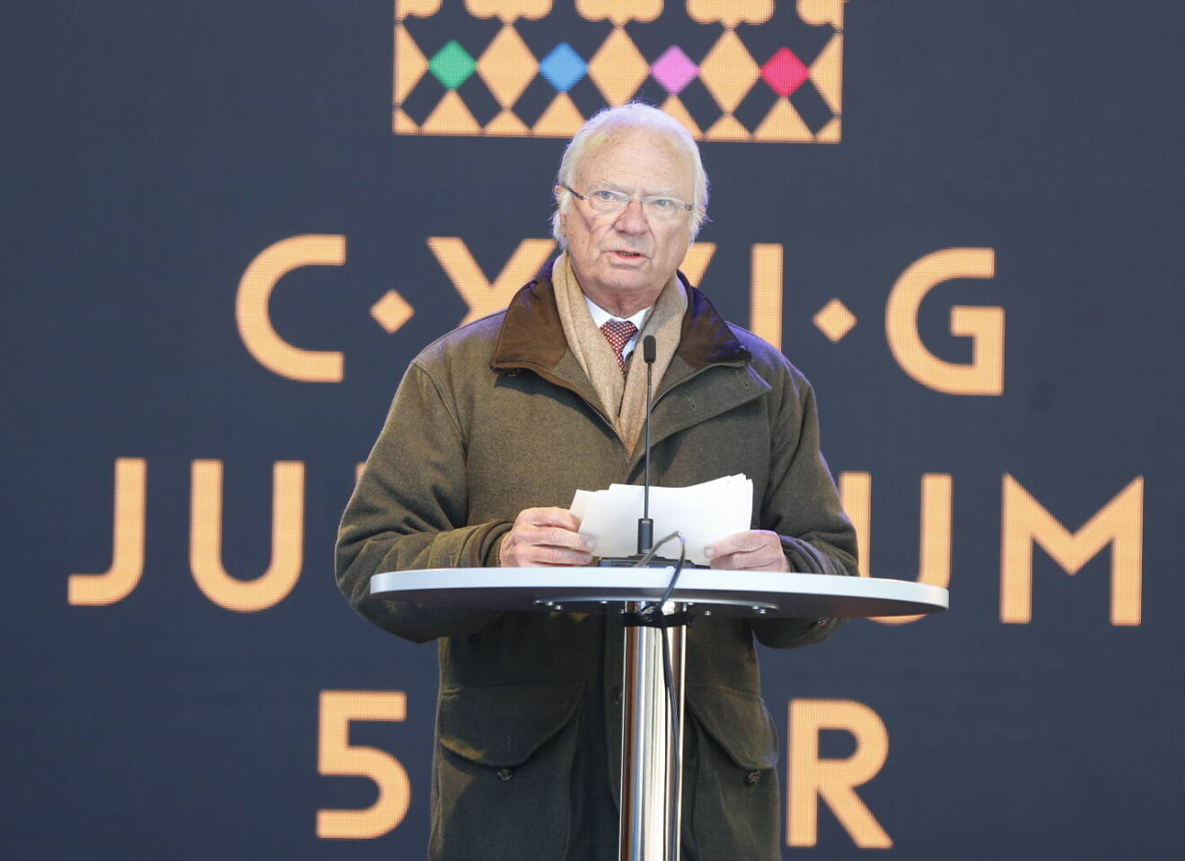 Kungen håller tal under sitt besök i Luleå, Norrbotten 2023