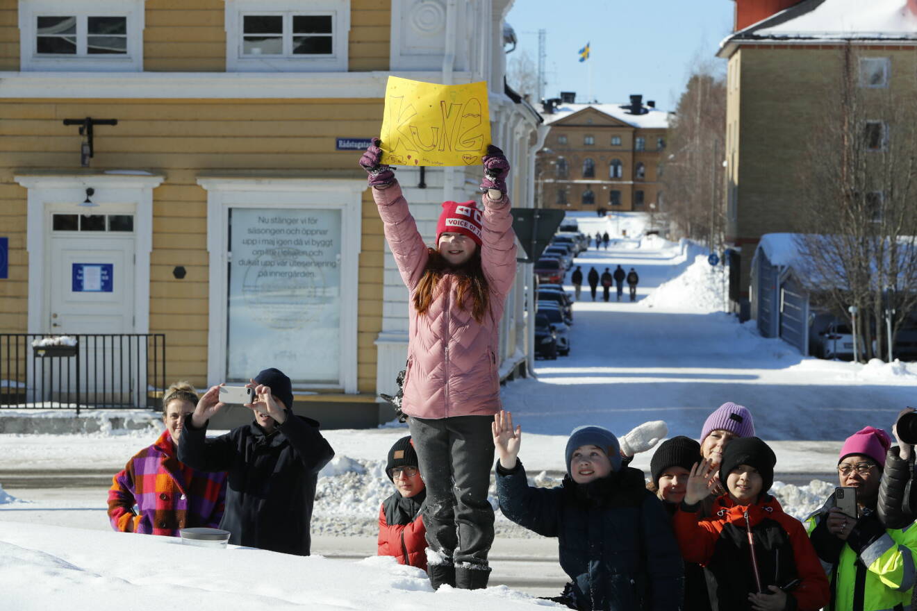 Barn i Luleå firar kungen 50 år på tronen