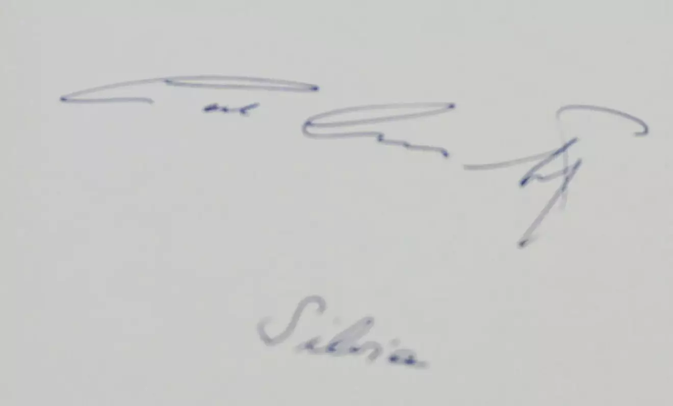 Kungens namnteckning och drottning Silvias namnteckning