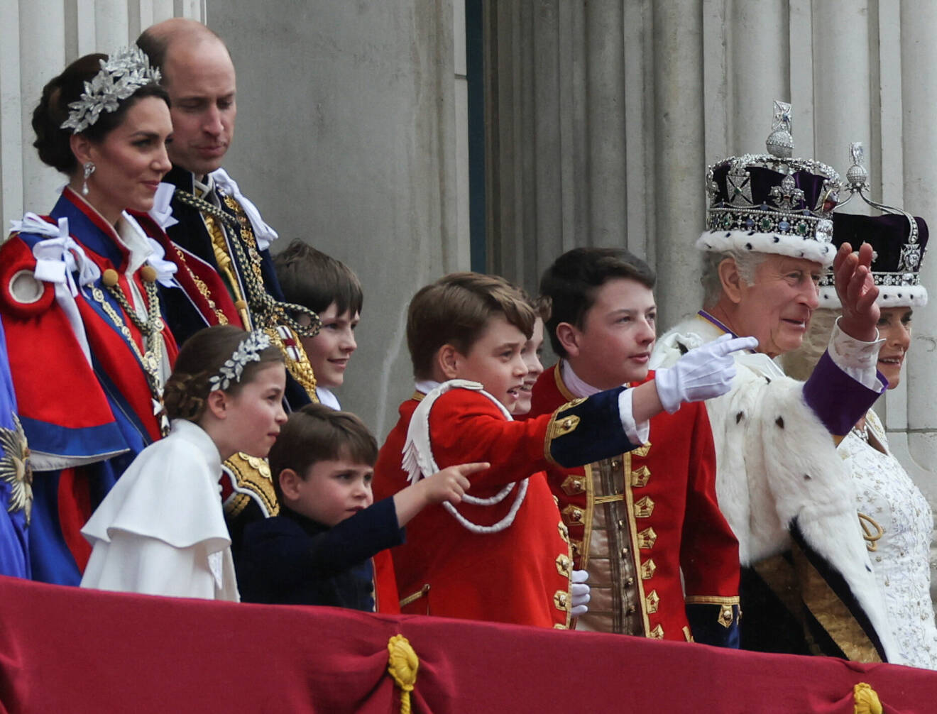 Brittiska kungafamiljen på kung Charles kröning