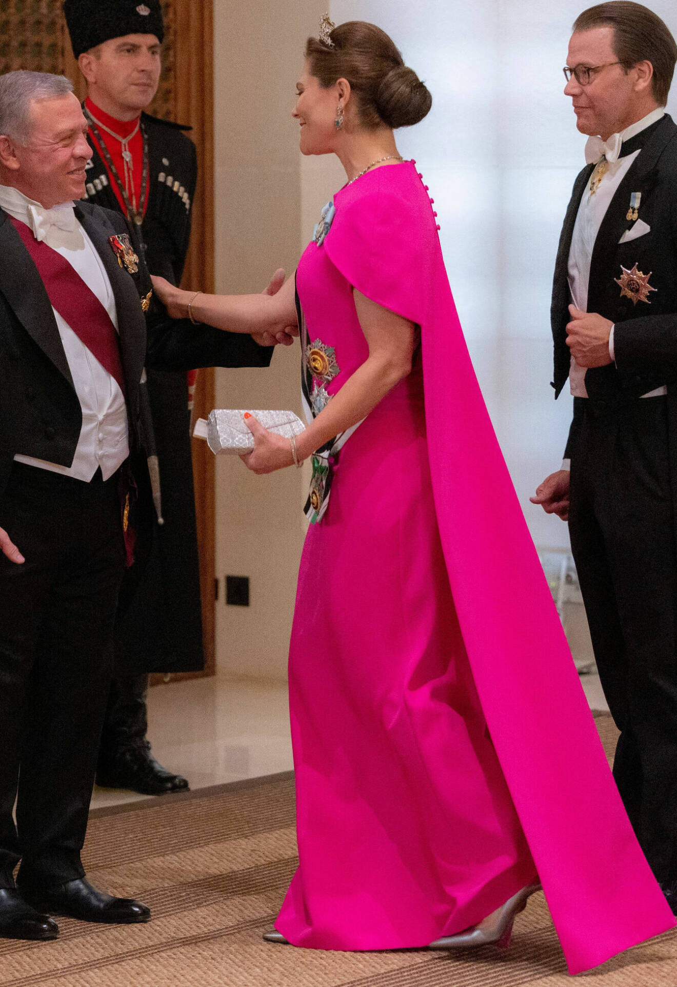 Kronprinsessan Victoria och prins Daniel på bröllop i Jordanien 2023