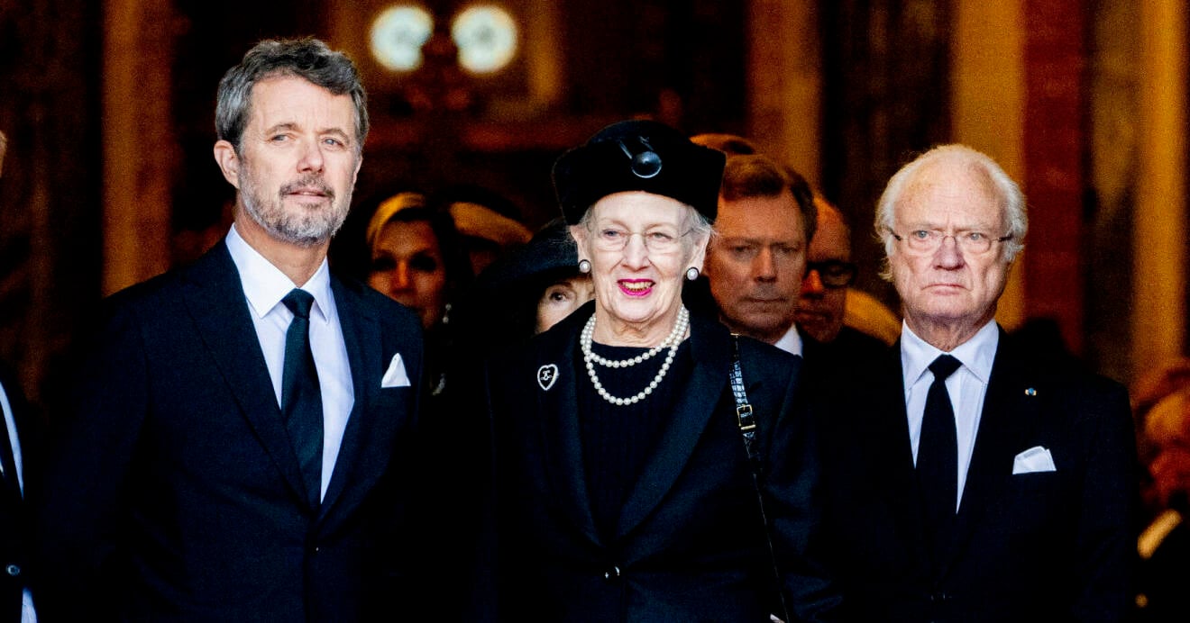 Kronprins Haakon, drottning Margrethe och kung Carl Gustaf