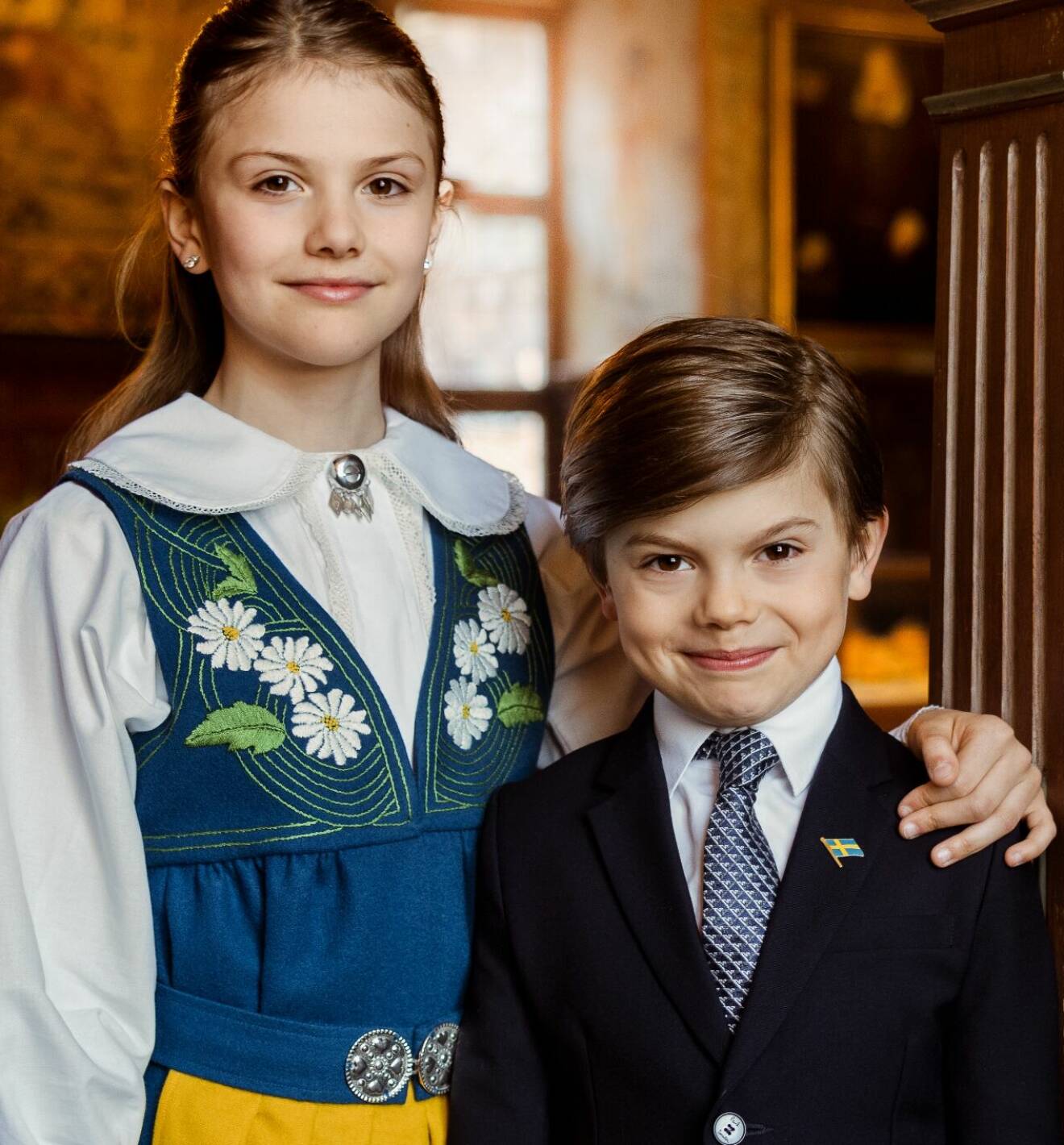 Prins Oscar och prinsessan Estelle på Gripsholms slott inför nationaldagen 2023