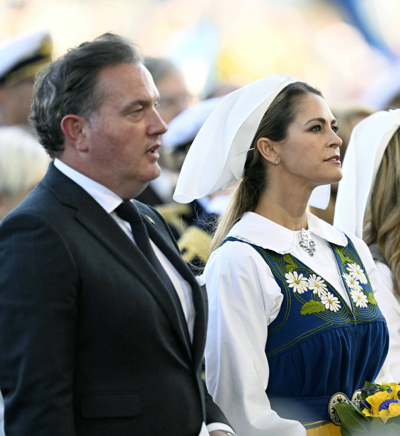 Prinsessan Madeleine och Chris O’Neill vid nationaldagsfirandet på Skansen 2023