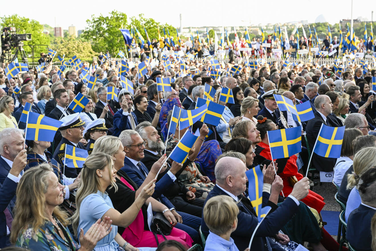 Publiken vid nationaldagsfirandet på Skansen 2023