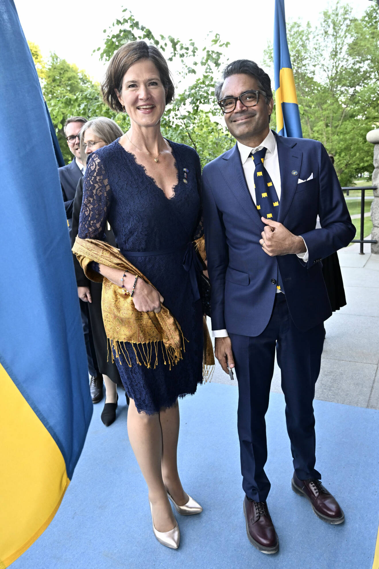 Nationaldagen 2023: Stockholms nya landshövdning Anna Kinberg Batra med sin man David Batra