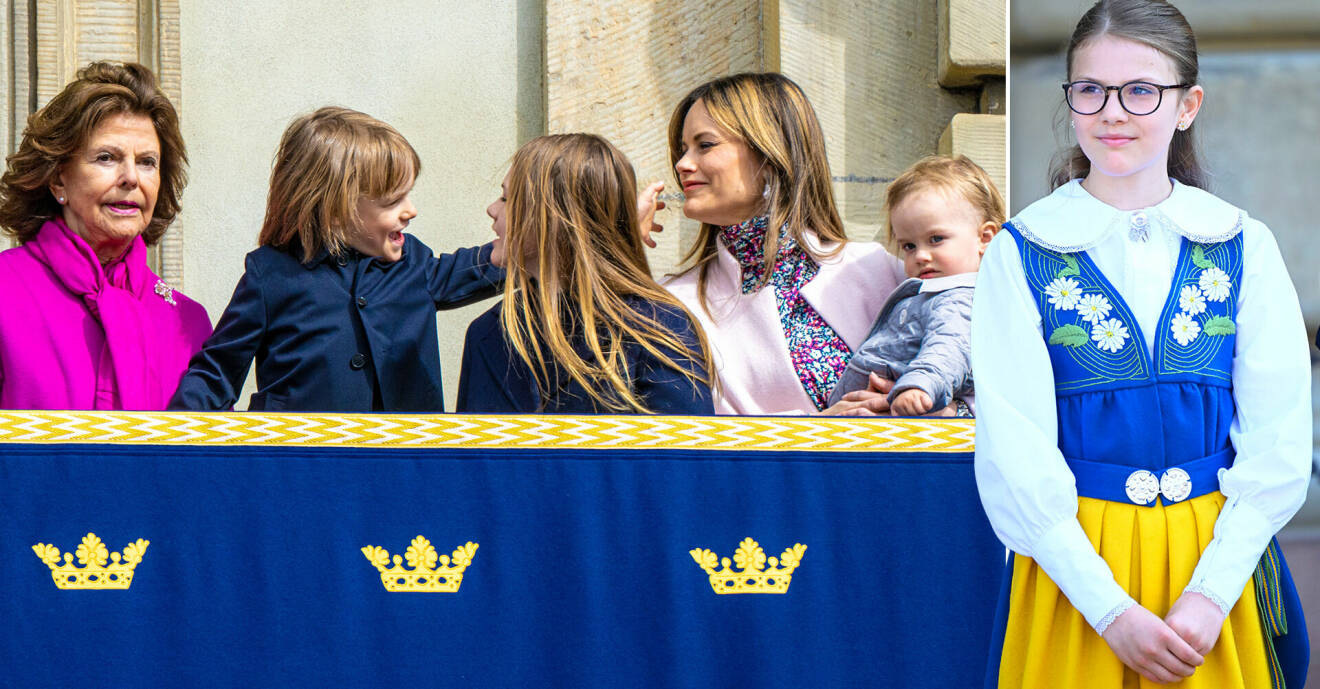 Prinsessan Estelle, hennes kusiner, drottning Silvia och prinsessan Sofia