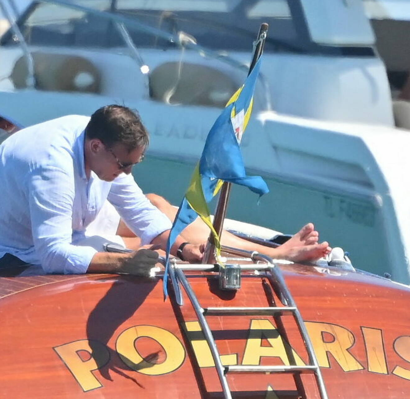 Flaggan på kungens båt Polaris