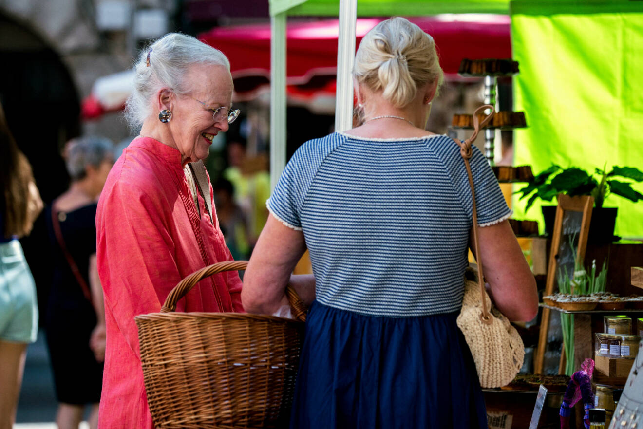 Drottning Margrethe på marknaden i Cahors